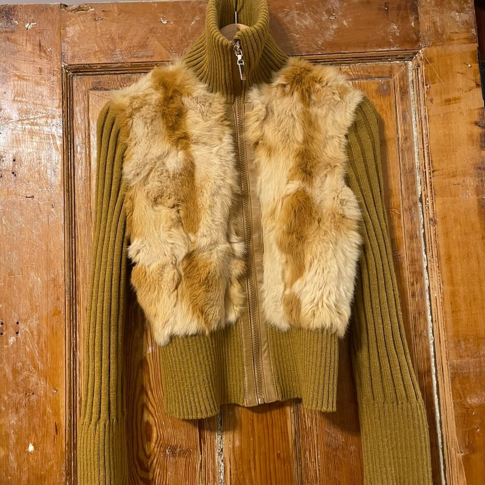 Jennyfer J y2k, genuine fur jacket (size M)